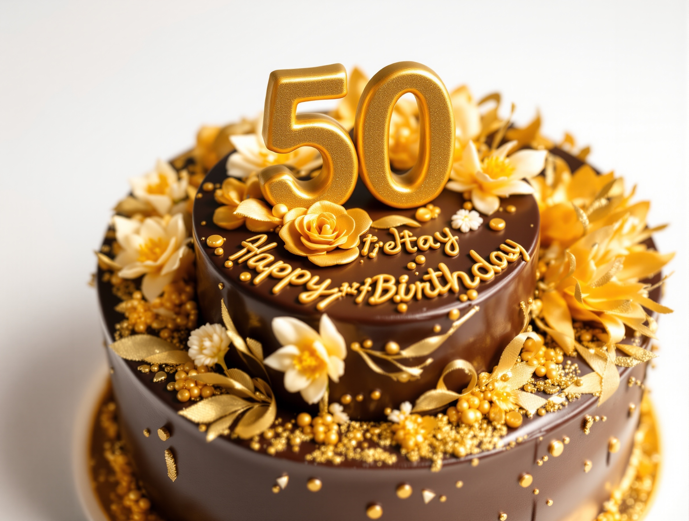 Goldene 50. Geburtstagstorte